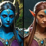 A split image or transformation showing the contrast of communication in Dota