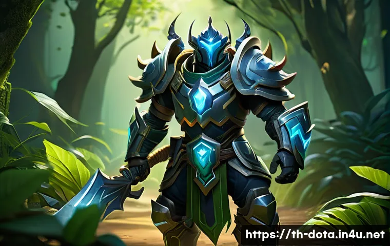 도타2 캐리 플레이 방법 - A dynamic esports scene featuring a skilled Dota 2 carry hero in mid-game action: the hero is wearin...